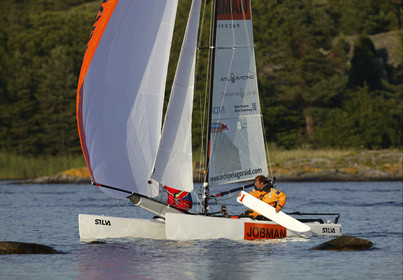 03_3088D © Th.Martinez,STOCKHOLM ARCHIPELAGO - SWEDEN8 07 03-Archipelago Raid (2003)  Day 1..JOBMAN Björn Österberg at the helm and Björn HansenTHE PADDLE