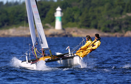 01_0489D-©ThMartinez- Sweden 1st 3rd August 2001. Archipelago Raid (Catamaran Formula 18) .Franck Cammas (FRA) & Steve Ravussin (SUI)