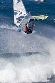 Windsurf in waves at Hookip'a Beach - North Shore Maui - Hawaii.