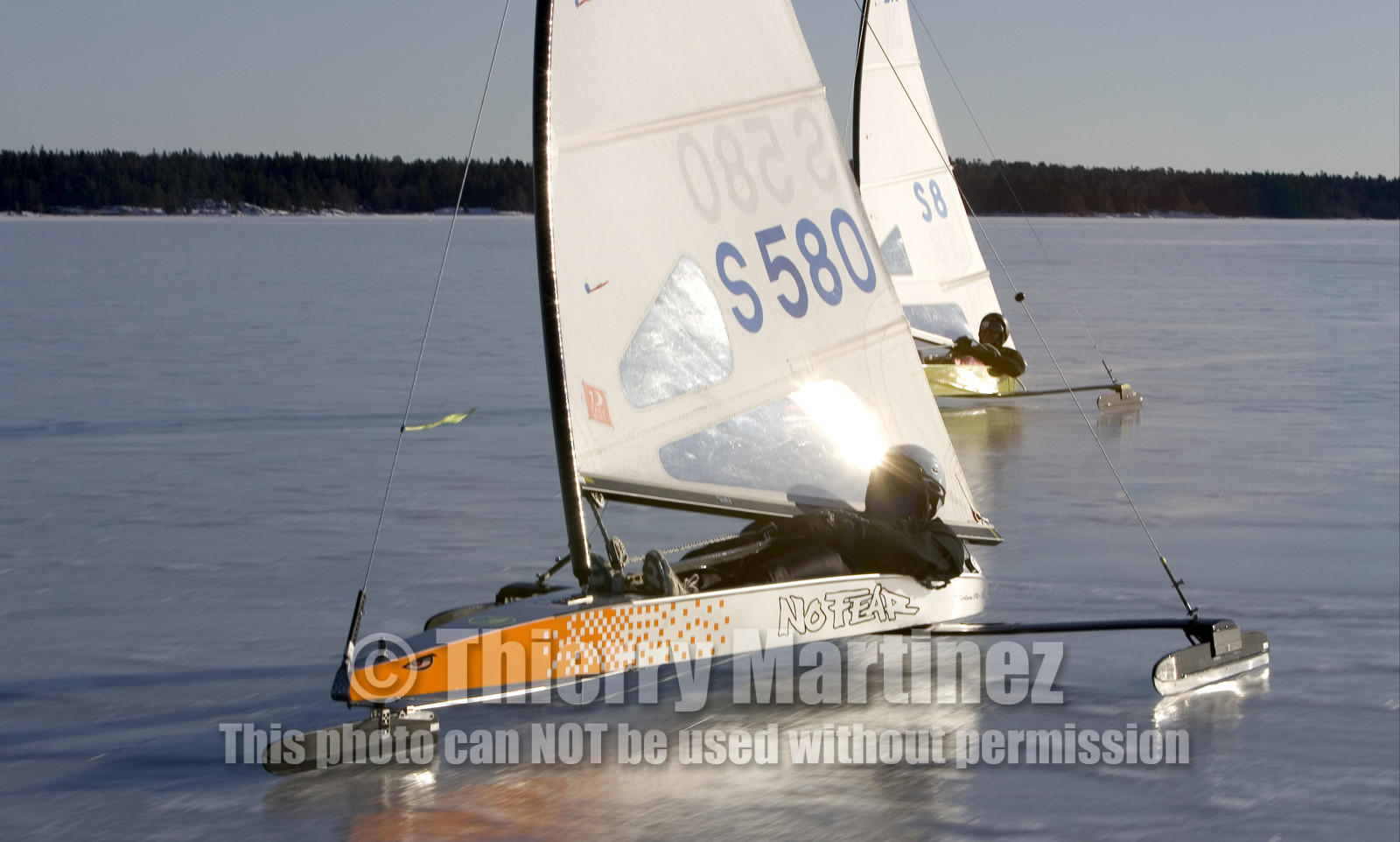 Ice Boats in Stockholm Archipelago - March 2005.