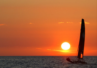 03_3096D © Th.Martinez,STOCKHOLM ARCHIPELAGO SWEDEN,9 07 03-Archipelago Raid (2003)  Leg 2.First sunrise on Archipelago Raid 2003. TIDERMANS Anders Lewander (SWE) & Calle Hendix (SWE)