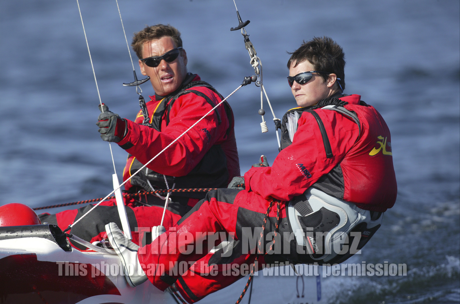 03_3083D 03_3080D  © Th.Martinez,STOCKHOLM ARCHIPELAGO - SWEDEN8 07 03-Archipelago Raid (2003)  Day 1.OMEGA Ellen MacArthur (UK) and NICK MOLONEY (AUS)   at the helm.