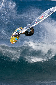 Windsurf in waves at Hookip'a Beach - North Shore Maui - Hawaii.