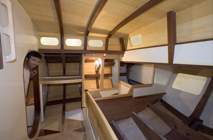 Thierry Dubois new boat under construction.16 July 2009.