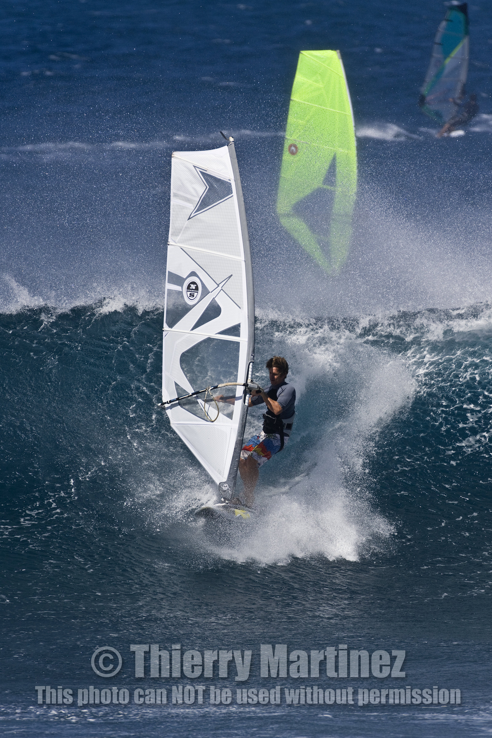 Windsurf in waves at Hookip'a Beach - North Shore Maui - Hawaii.