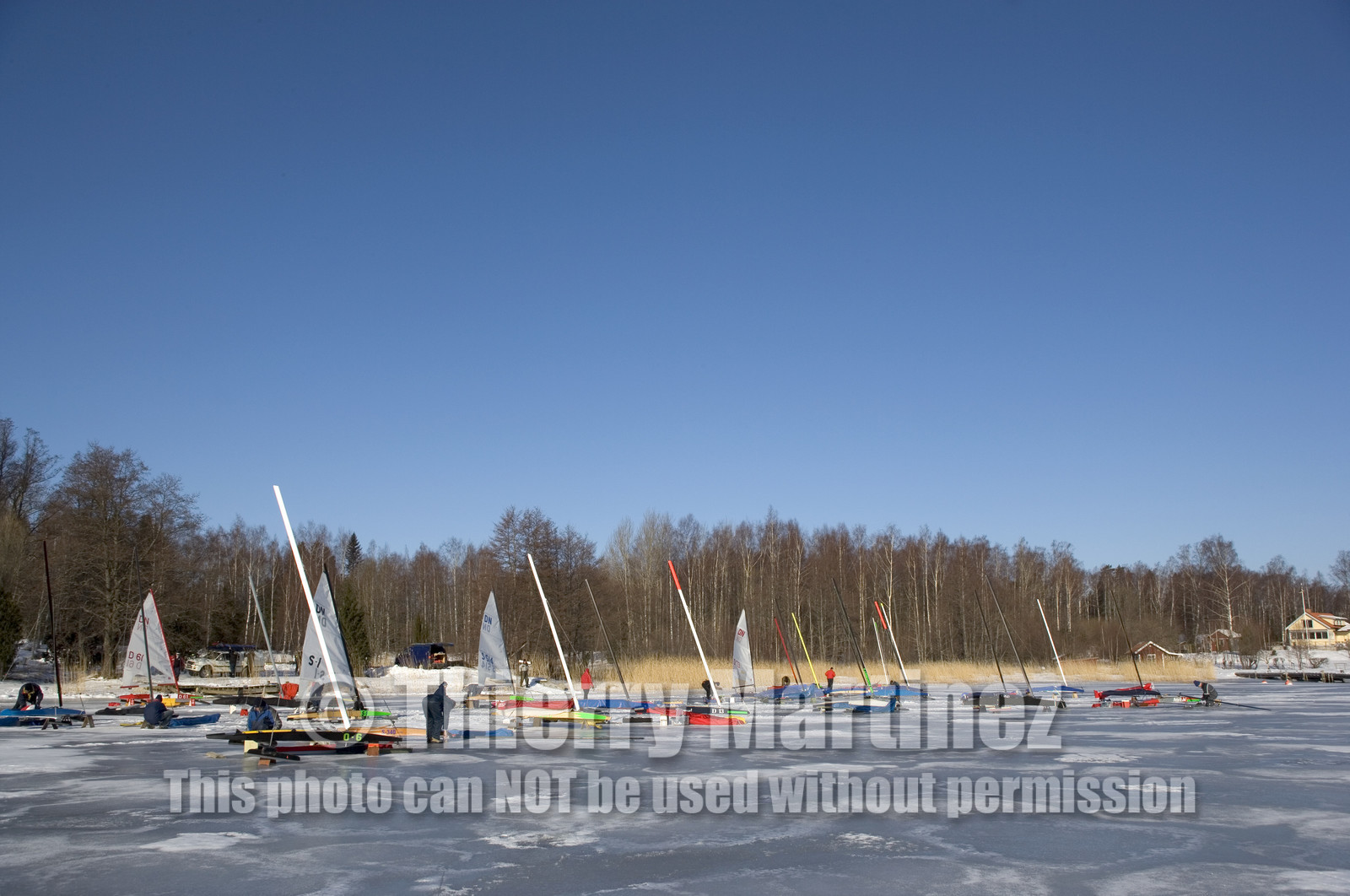 Ice Boats in Stockholm Archipelago - March 2005.