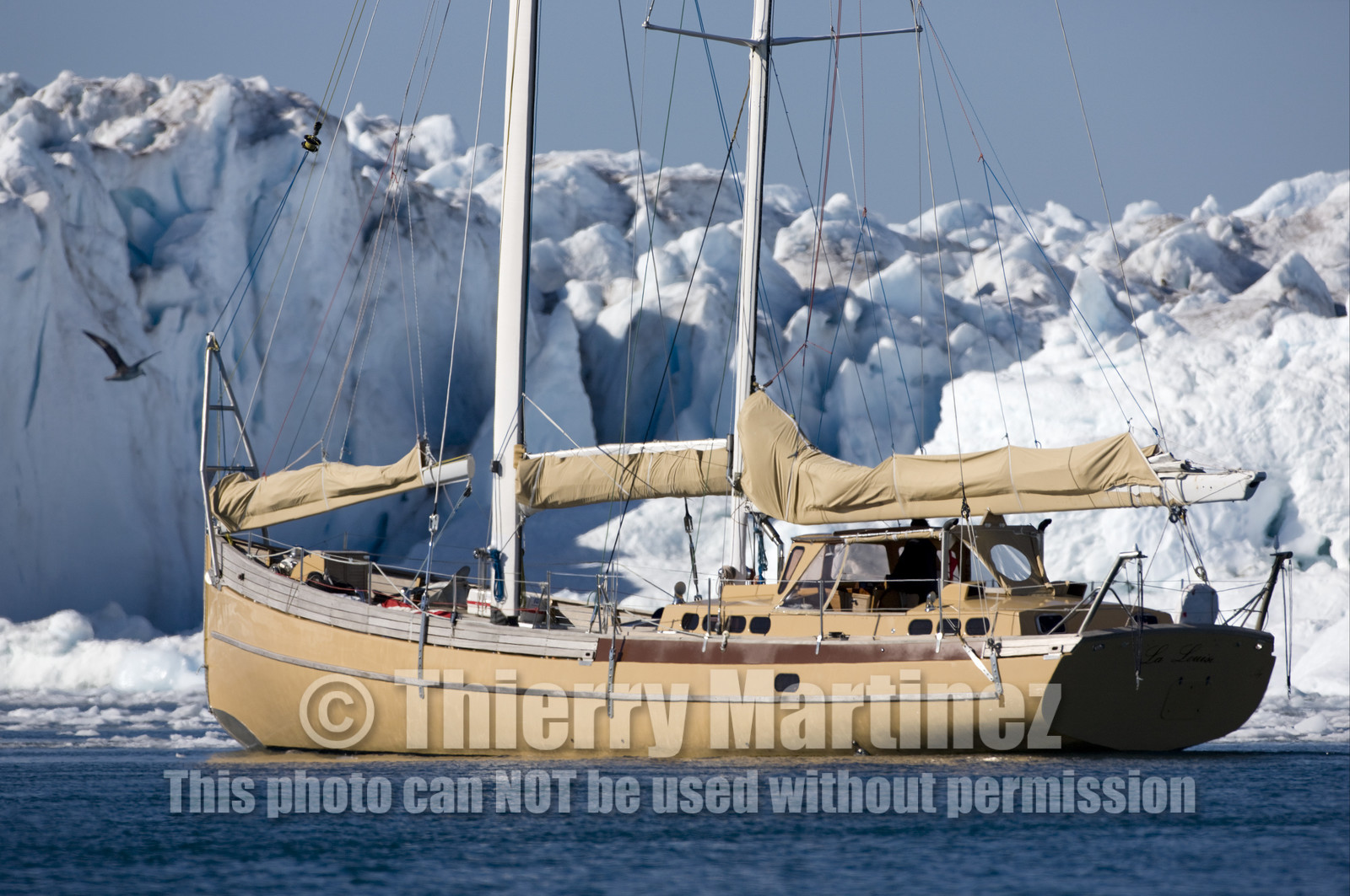 Schooner LA LOUISE sailing on west coast of Greenland.