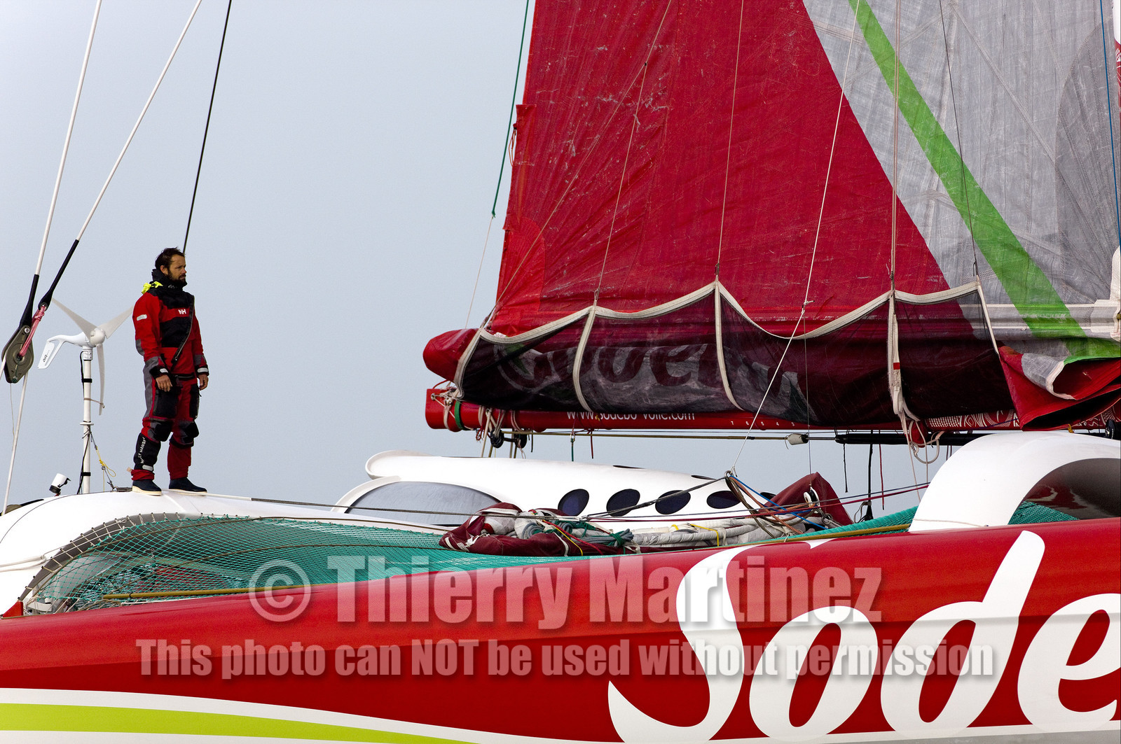 Thomas Coville (FRA) Solo Sailing Round the World Record attempt, Finish .
