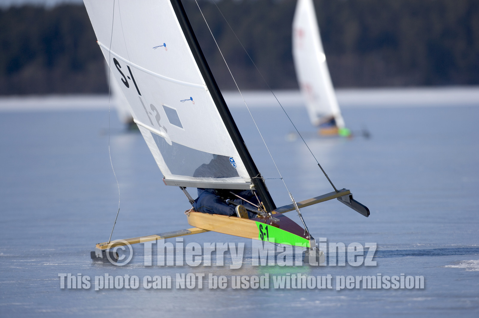 Ice Boats in Stockholm Archipelago - March 2005.