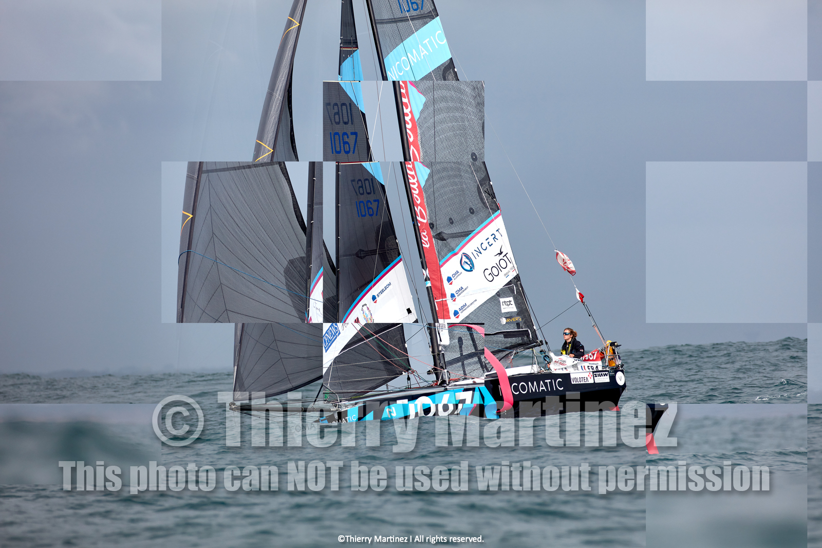 23_22743   © Thierry Martinez. LES SABLES D'OLONNE, 85 - FRANCE 25 septembre 2023.Départ MINI TRANSAT 2023. Départ du Dimanche 24 septembre retardé au Lundi 25 Sept .Les Sables d’Olonne (FRA)    Santa Cruz de la Palma ( Canaries)    St François ( Guadeloupe): 4050 NM.