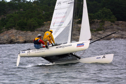 01_0498D-©ThMartinez- Sweden 1st 3rd August 2001. Archipelago Raid (Catamaran Formula 18).Björn Hansen (SWE) & Peter Mickos (SWE).