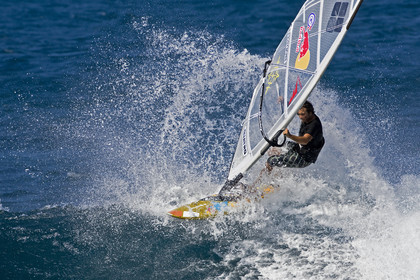 Windsurf in waves at Hookip'a Beach - North Shore Maui - Hawaii.