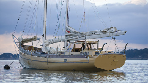 LA LOUISE new schooner  of Thierry Dubois (FRA) Sailing in Golfe du Morbihan (FRA)