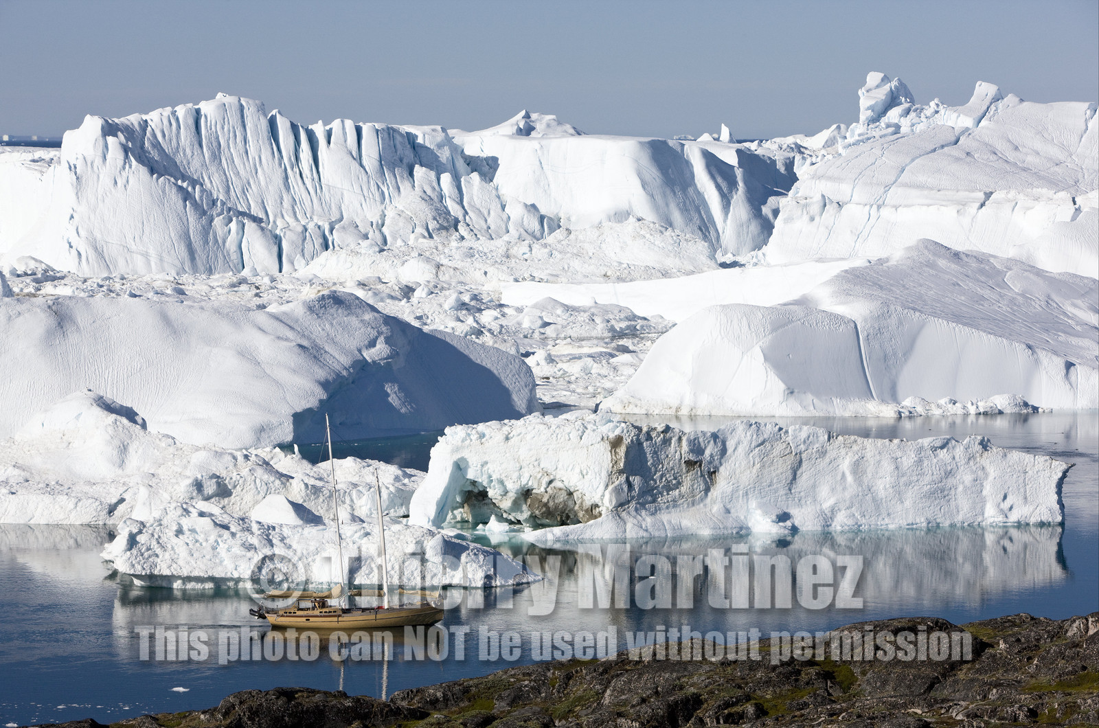 Schooner LA LOUISE sailing on west coast of Greenland.