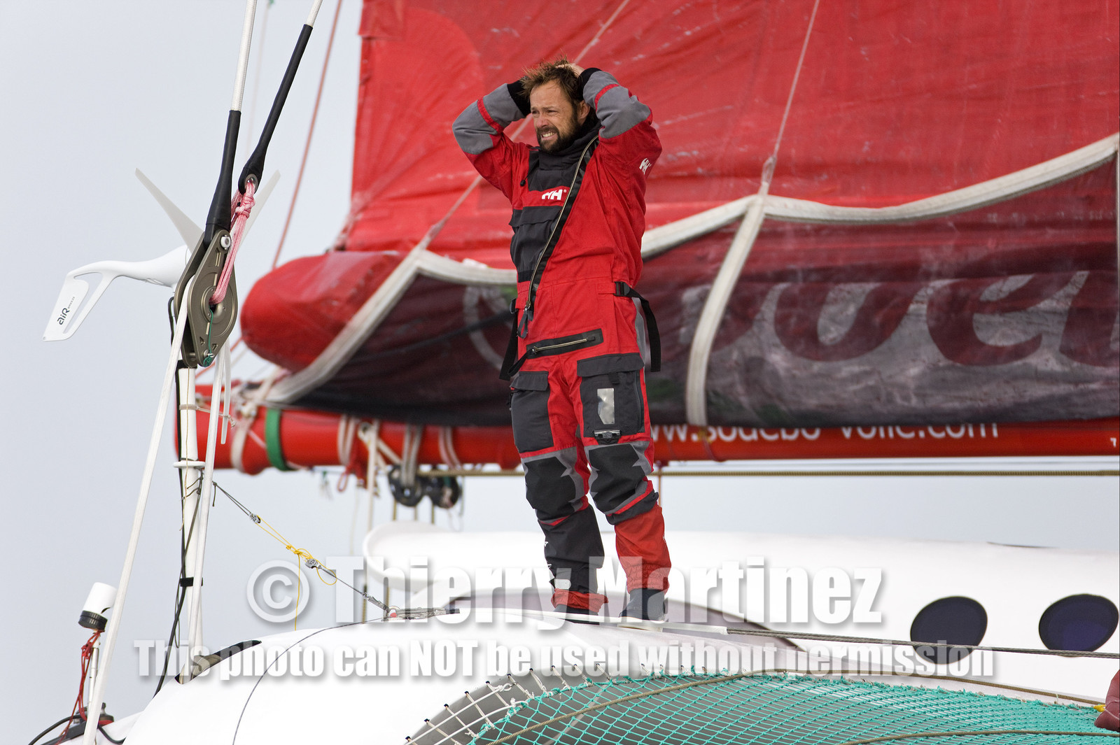 Thomas Coville (FRA) Solo Sailing Round the World Record attempt, Finish .