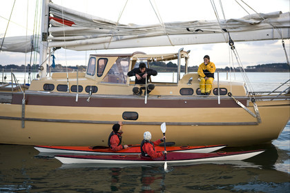 LA LOUISE new schooner  of Thierry Dubois (FRA) Sailing in Golfe du Morbihan (FRA)