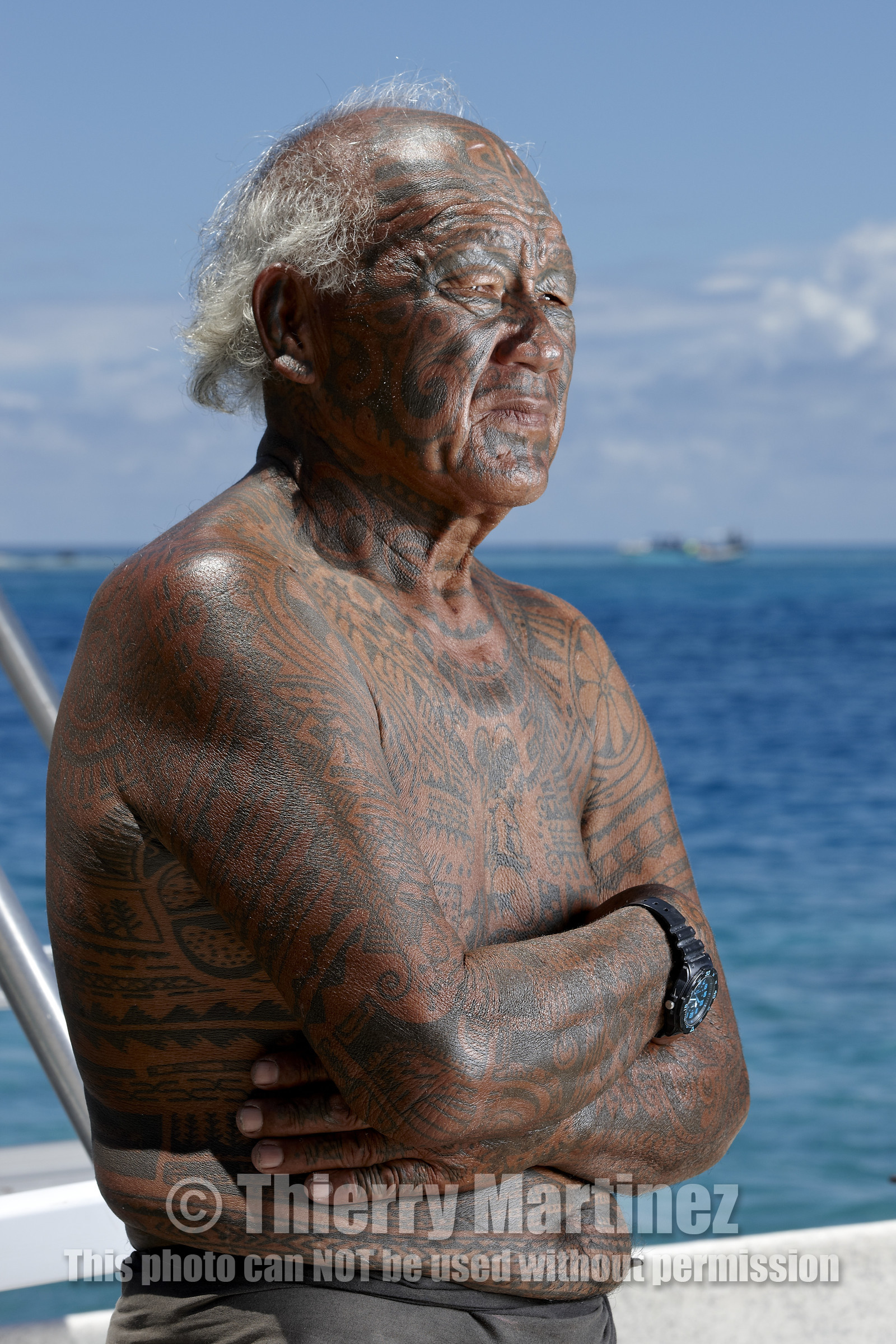 15_026817  ©ThMartinez Sea&Co.  RANGIROA - ARCHIPEL des TUAMOTU. POLYNESIE FRANCAISE .  8 Février 2015. ..HURI, pilote Taxi Boat à Rangiroa.