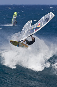 Windsurf in waves at Hookip'a Beach - North Shore Maui - Hawaii.
