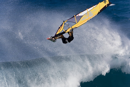 Windsurf in waves at Hookip'a Beach - North Shore Maui - Hawaii.