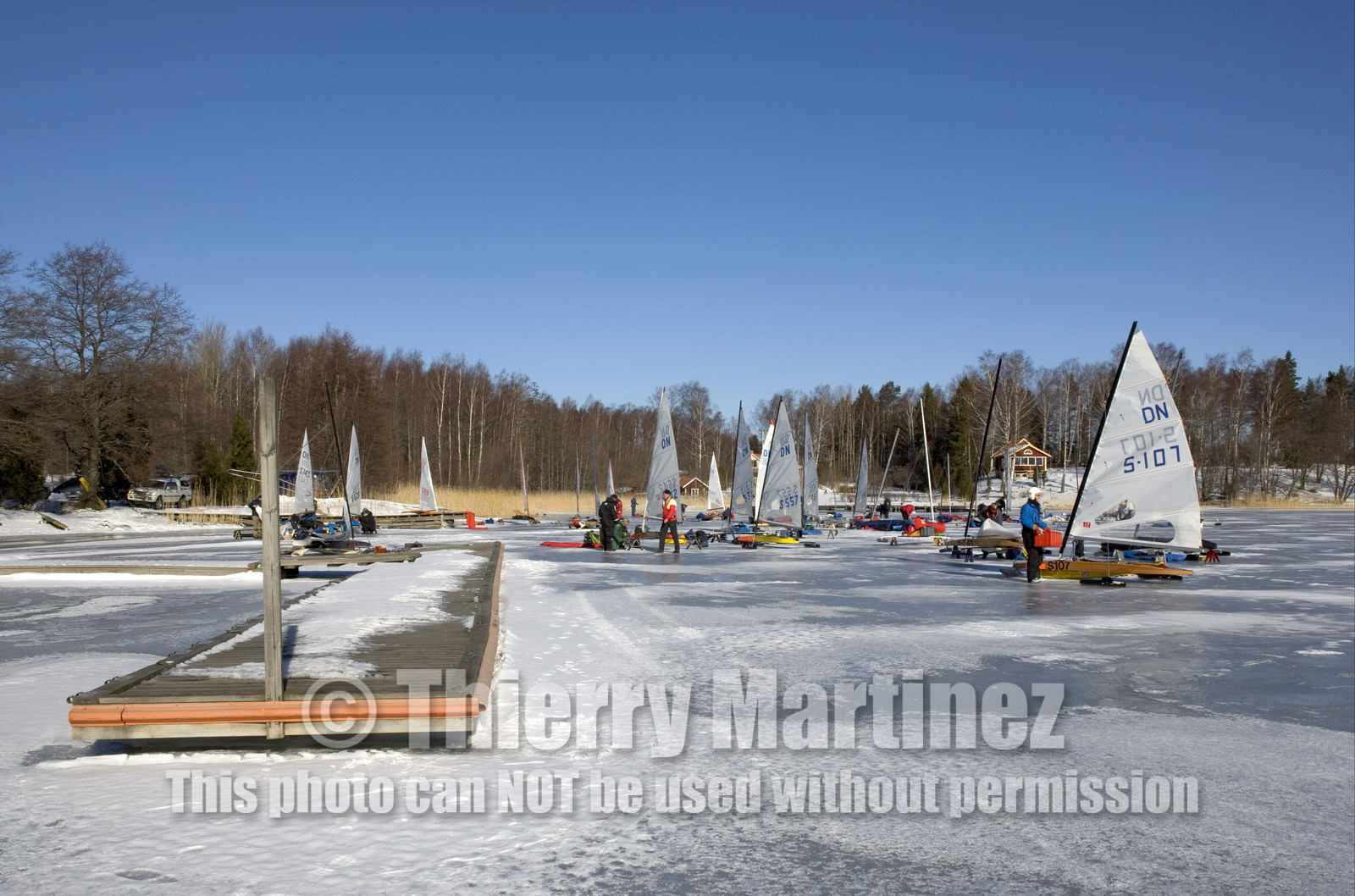 Ice Boats in Stockholm Archipelago - March 2005.