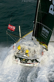 2014 BARCELONA WORLD RACE. Bernard Stamm (SUI) & Jean Le Cam (FRA) on CHEMINEES POUJOULAT