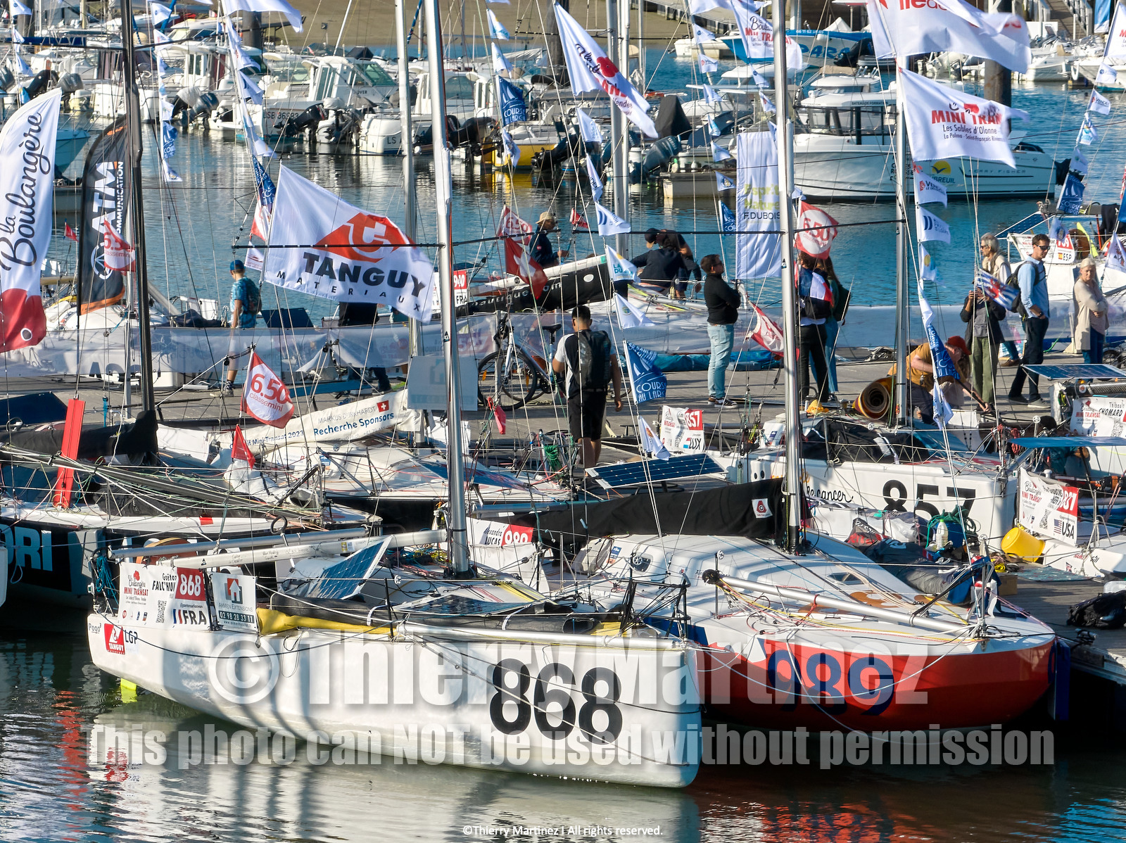 23_21284   © Thierry Martinez. LES SABLES D'OLONNE, 85 - FRANCE 22 septembre 2023.MINI TRANSAT 2023. Départ le 24 septembre.Les Sables d’Olonne (FRA)    Santa Cruz de la Palma ( Canaries)    St François ( Guadeloupe): 4050 NM.