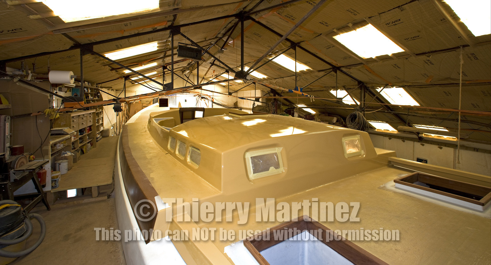 Thierry Dubois new boat under construction.16 July 2009.