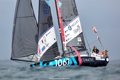 23_22744   © Thierry Martinez. LES SABLES D'OLONNE, 85 - FRANCE 25 septembre 2023.Départ MINI TRANSAT 2023. Départ du Dimanche 24 septembre retardé au Lundi 25 Sept .Les Sables d’Olonne (FRA)    Santa Cruz de la Palma ( Canaries)    St François ( Guadeloupe): 4050 NM.
