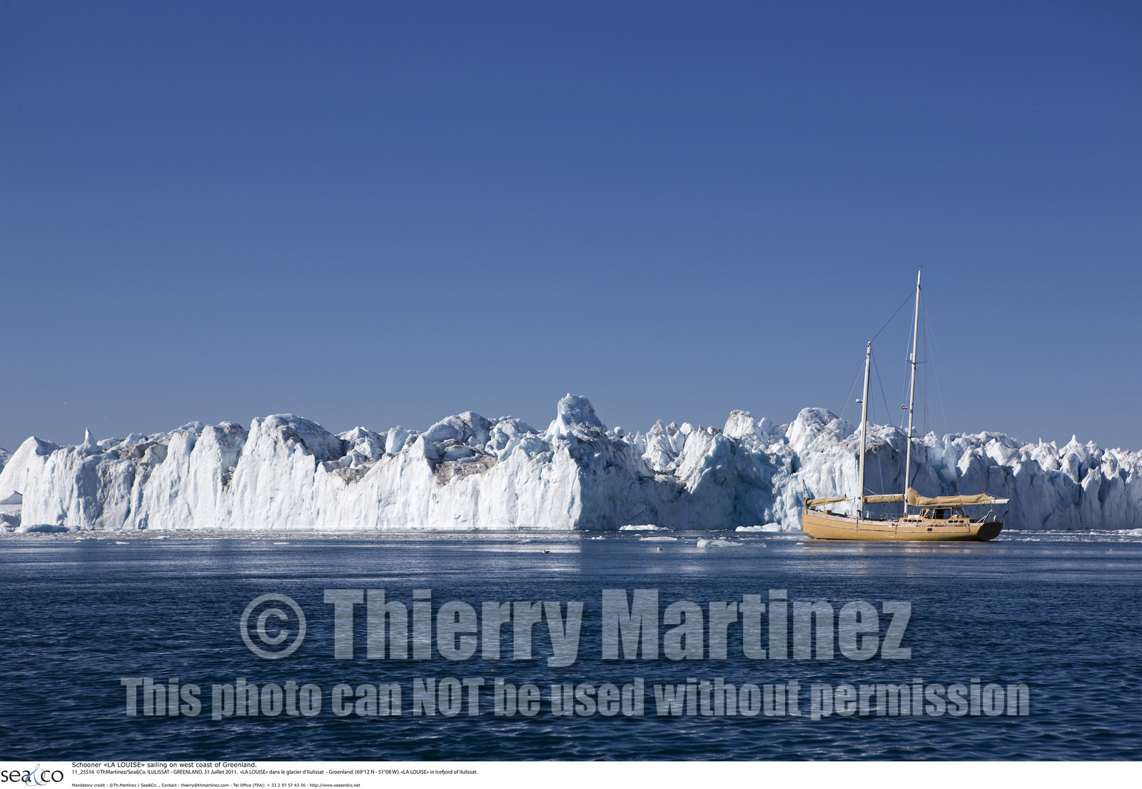 Schooner LA LOUISE sailing on west coast of Greenland.