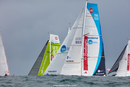 23_22399   © Thierry Martinez. LES SABLES D'OLONNE, 85 - FRANCE 25 septembre 2023.Départ MINI TRANSAT 2023. Départ du Dimanche 24 septembre retardé au Lundi 25 Sept .Les Sables d’Olonne (FRA)    Santa Cruz de la Palma ( Canaries)    St François ( Guadeloupe): 4050 NM.