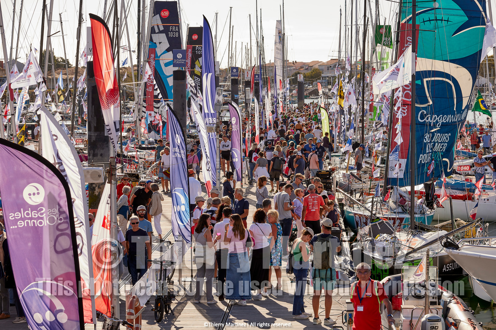 23_21466   © Thierry Martinez. LES SABLES D'OLONNE, 85 - FRANCE 23 septembre 2023.MINI TRANSAT 2023. Départ du 24 septembre retardé.Les Sables d’Olonne (FRA)    Santa Cruz de la Palma ( Canaries)    St François ( Guadeloupe): 4050 NM.