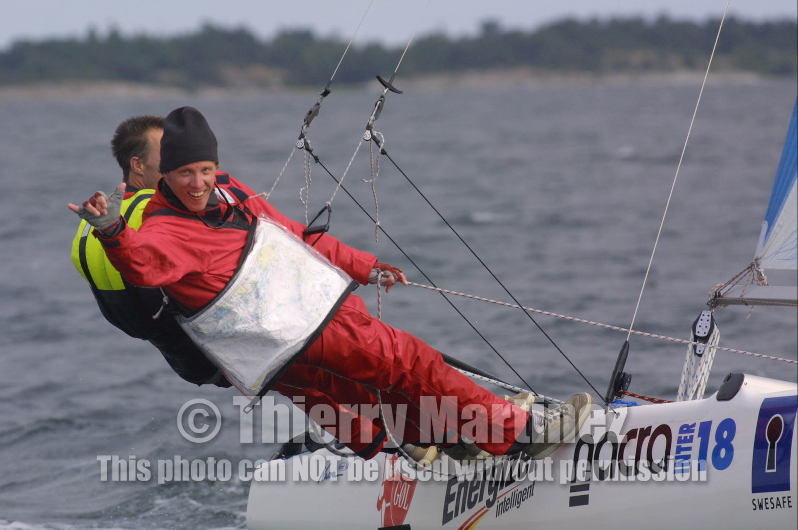 01_0500D-©ThMartinez- Sweden 1st 3rd August 2001. Archipelago Raid (Catamaran Formula 18).Eskil Degsell (SWE) & Anders Perols (SWE)