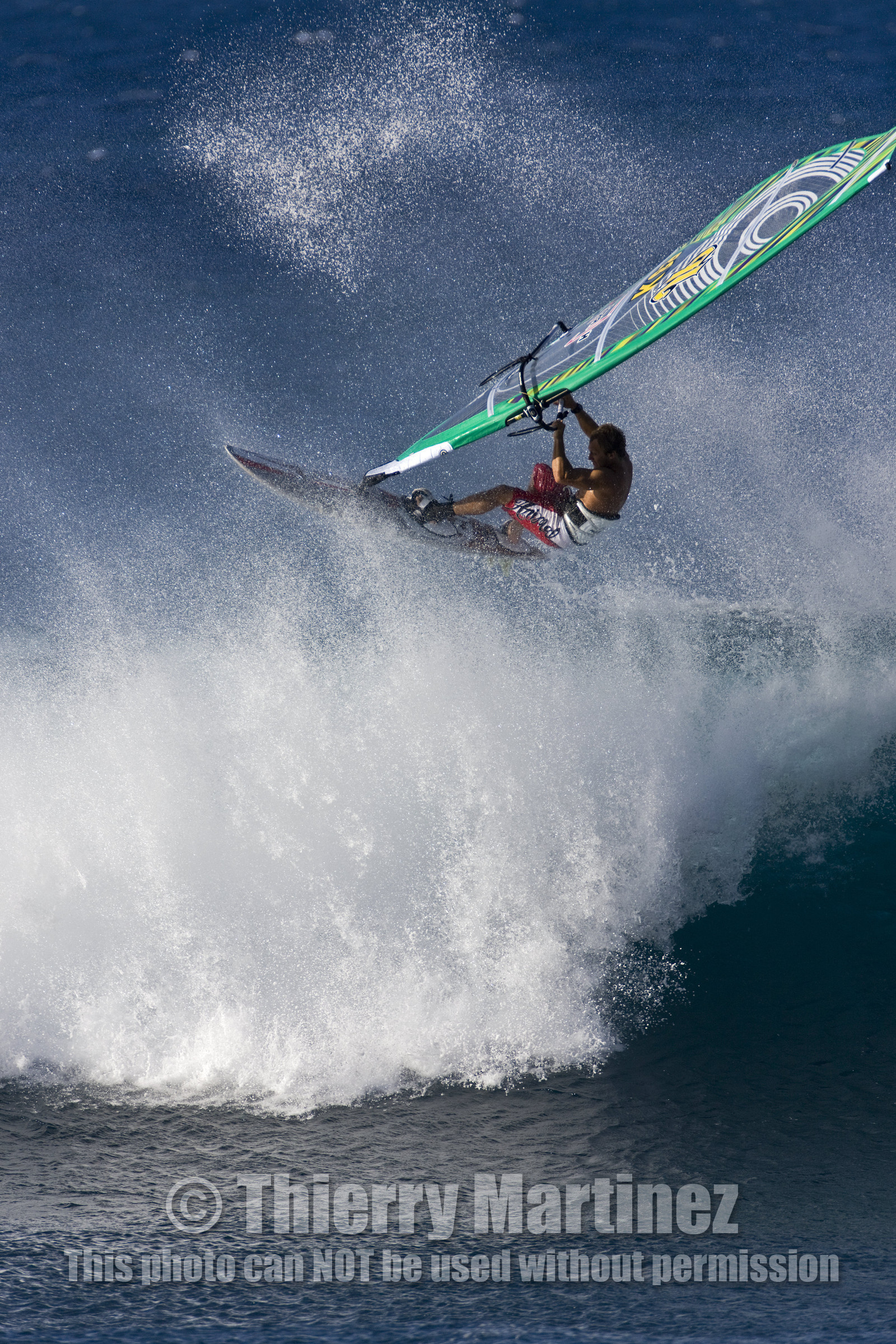 Windsurf in waves at Hookip'a Beach - North Shore Maui - Hawaii.
