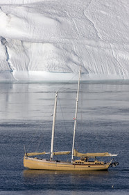 Schooner LA LOUISE sailing on west coast of Greenland.