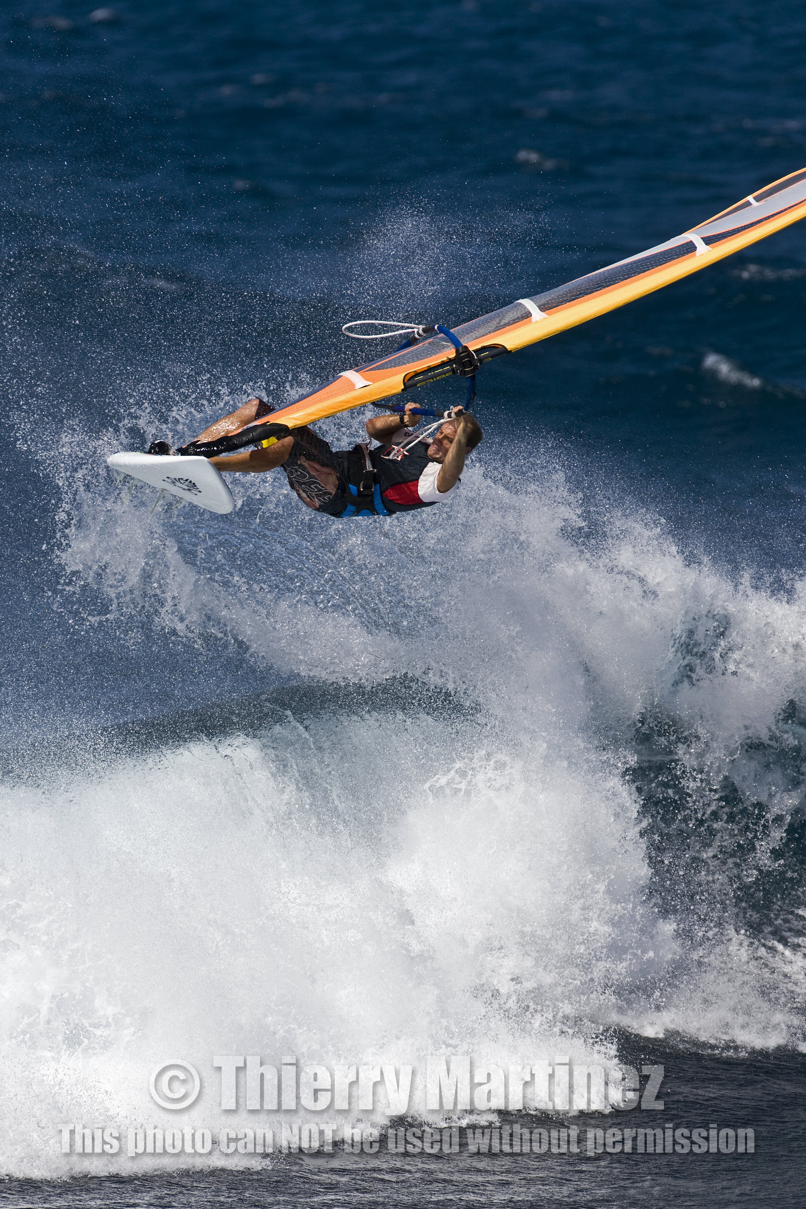Windsurf in waves at Hookip'a Beach - North Shore Maui - Hawaii.