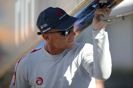 03_0922D © Th.Martinez  Auckland   New Zealand. 16 February 2003 America's Cup Day 2.Alinghi (SUI64) vs Team New Zealand (NZL82)Alinghi trimmer, Richard Bouzaid.
