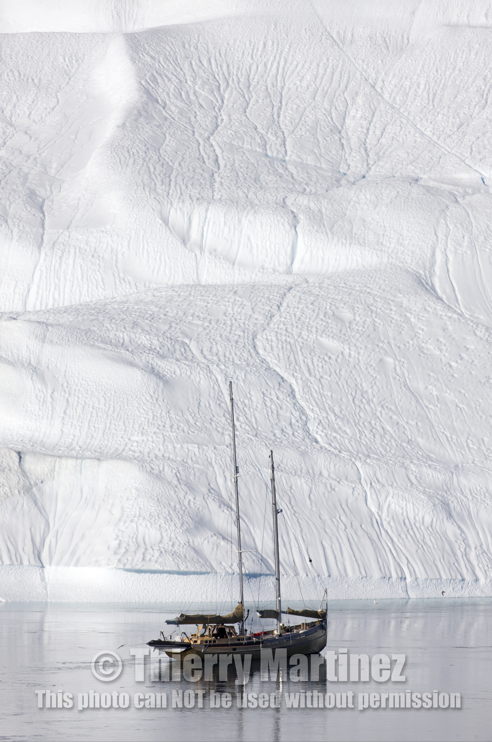 Schooner LA LOUISE sailing on west coast of Greenland.
