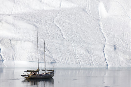 Schooner LA LOUISE sailing on west coast of Greenland.