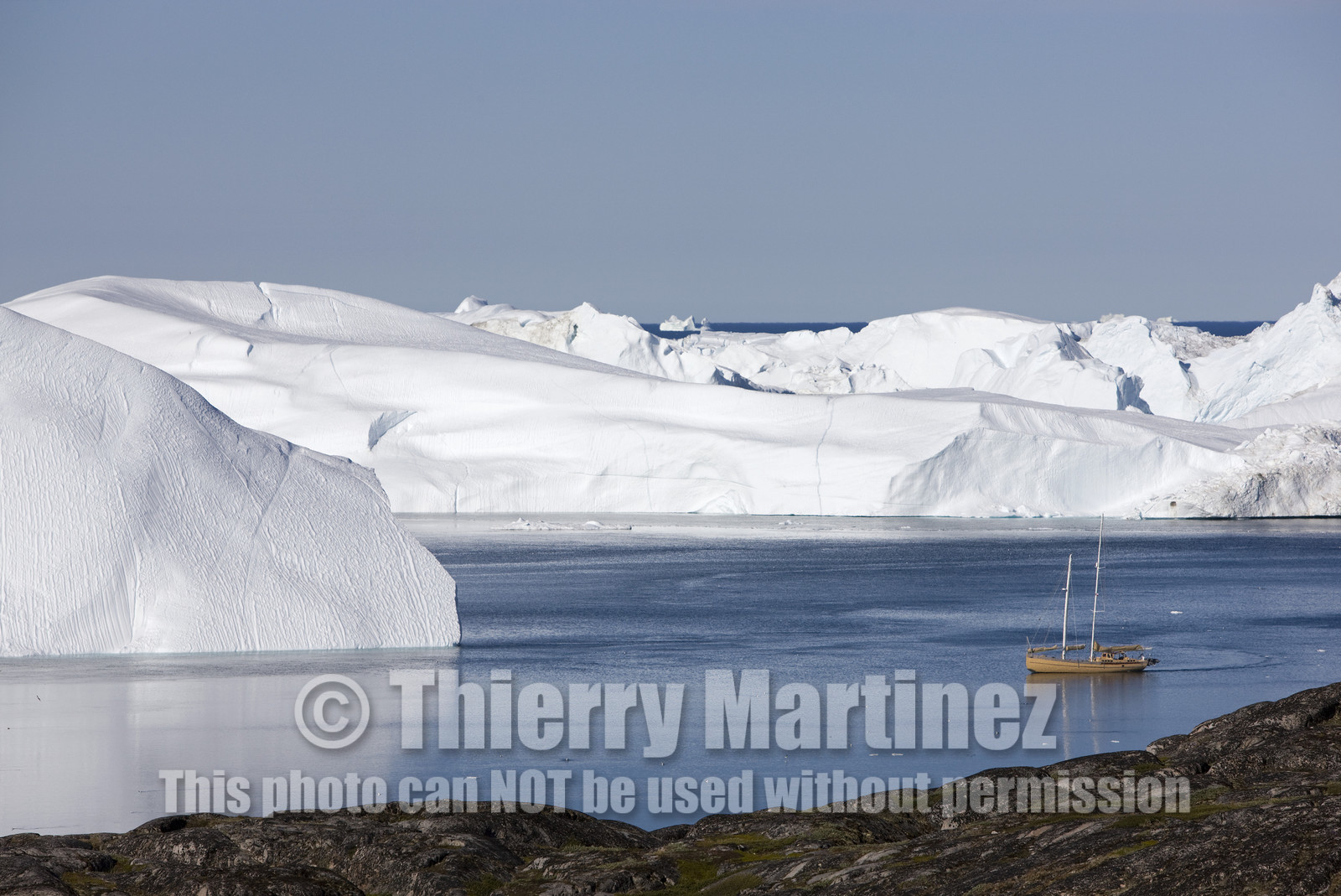 Schooner LA LOUISE sailing on west coast of Greenland.