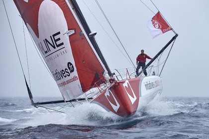 16_40314  ©Th.Martinez Sea&Co.  ILE DE GROIX - - FRANCE. 3 Août 2016. .Tanguy De Lamotte (FRA), a bord de l'IMOCA Initiatives-Coeur au large de l'Ile de Groix (FRA) en préparation du Vendée Globe 2016-17.