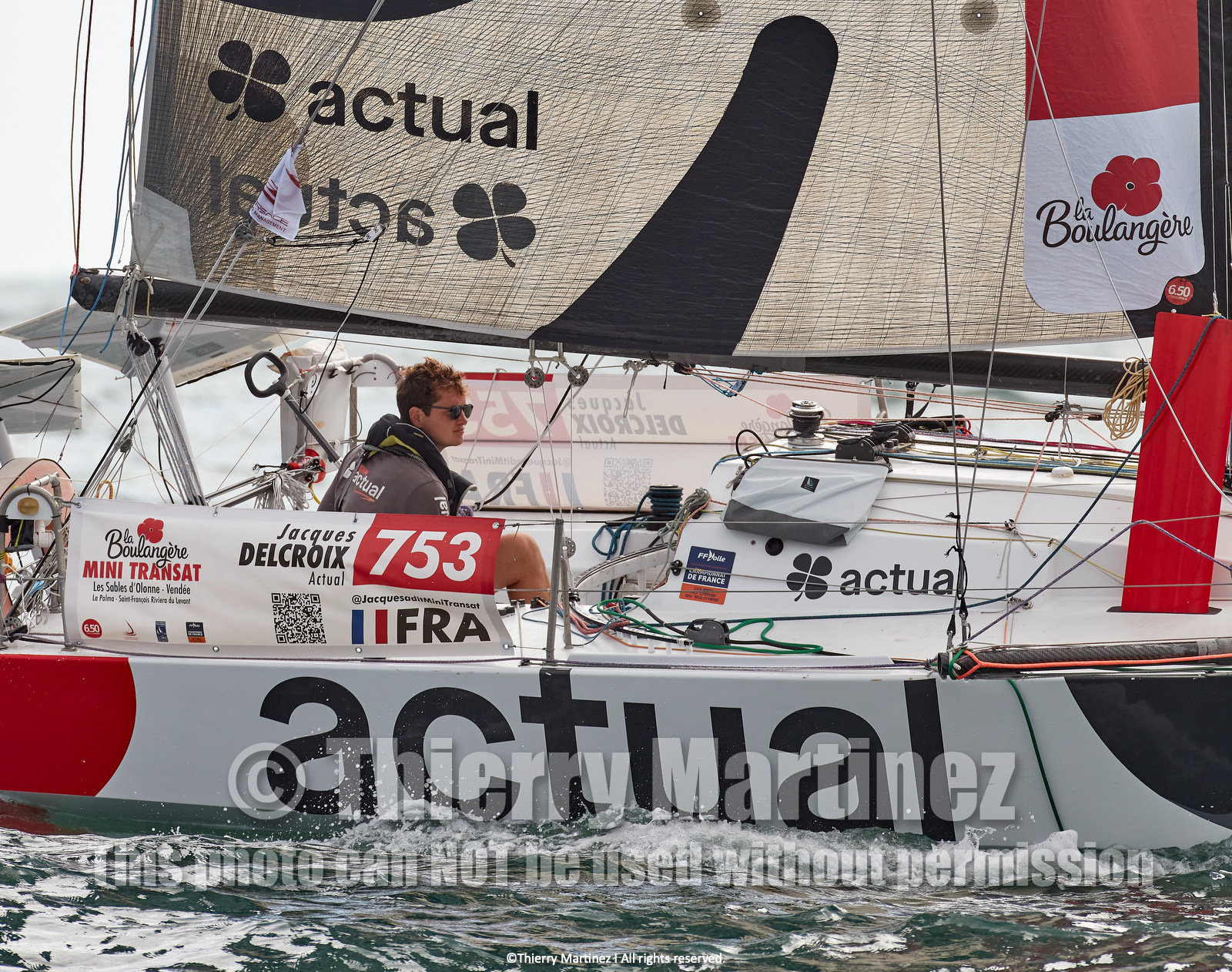 23_22336   © Thierry Martinez. LES SABLES D'OLONNE, 85 - FRANCE 25 septembre 2023.Départ MINI TRANSAT 2023. Départ du Dimanche 24 septembre retardé au Lundi 25 Sept .Les Sables d’Olonne (FRA)    Santa Cruz de la Palma ( Canaries)    St François ( Guadeloupe): 4050 NM.