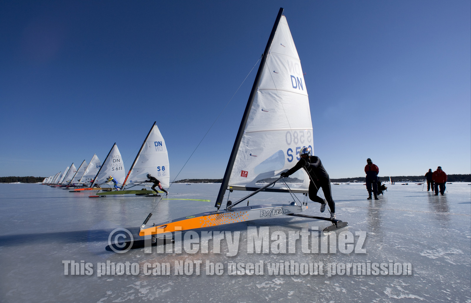 Ice Boats in Stockholm Archipelago - March 2005.