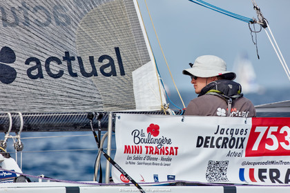 23_22859   © Thierry Martinez. LES SABLES D'OLONNE, 85 - FRANCE 25 septembre 2023.Départ MINI TRANSAT 2023. Départ du Dimanche 24 septembre retardé au Lundi 25 Sept .Les Sables d’Olonne (FRA)    Santa Cruz de la Palma ( Canaries)    St François ( Guadeloupe): 4050 NM.