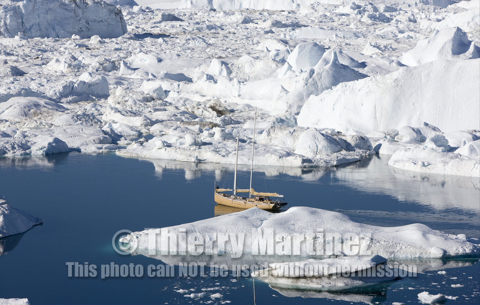 Schooner LA LOUISE sailing on west coast of Greenland.