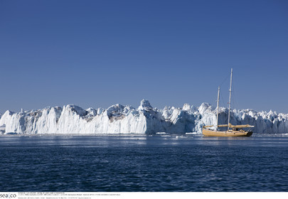 Schooner LA LOUISE sailing on west coast of Greenland.