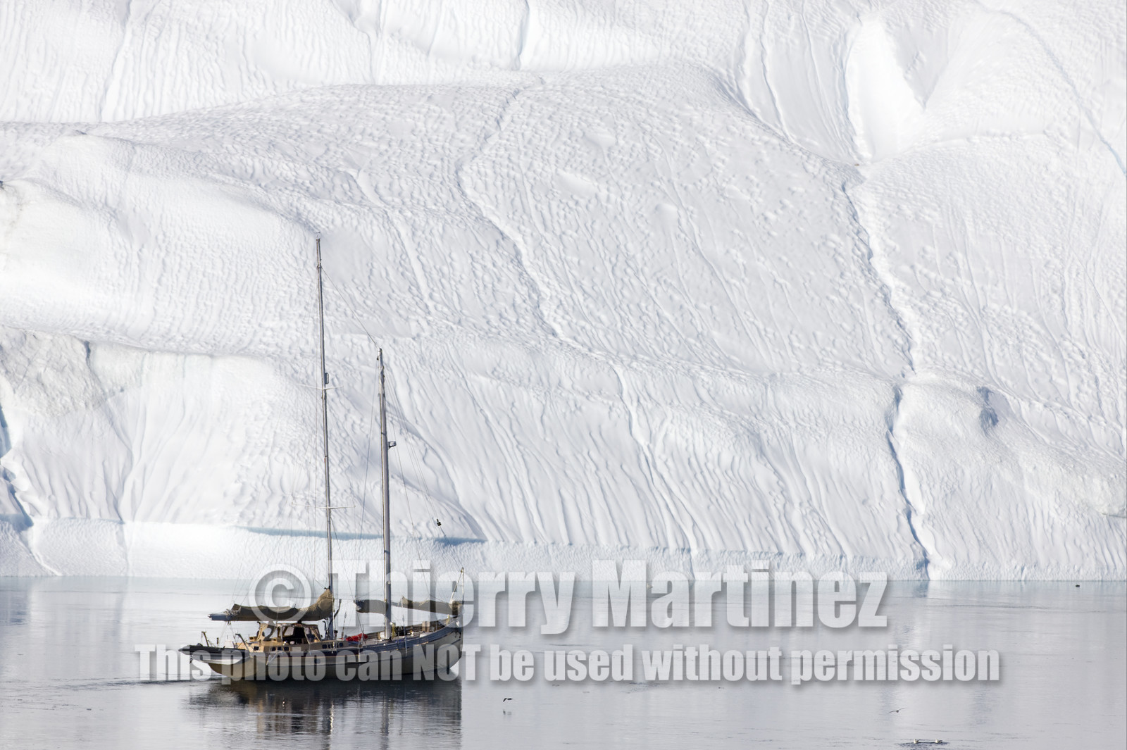 Schooner LA LOUISE sailing on west coast of Greenland.