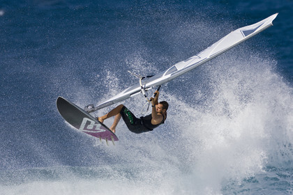 Windsurf in waves at Hookip'a Beach - North Shore Maui - Hawaii.