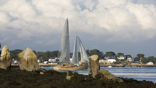 LA LOUISE new schooner  of Thierry Dubois (FRA) Sailing in Golfe du Morbihan (FRA)