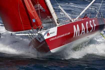 MACSF , Bertrand de Broc et Marc Guillemot avant la Transat Jacques Vabre 2015.