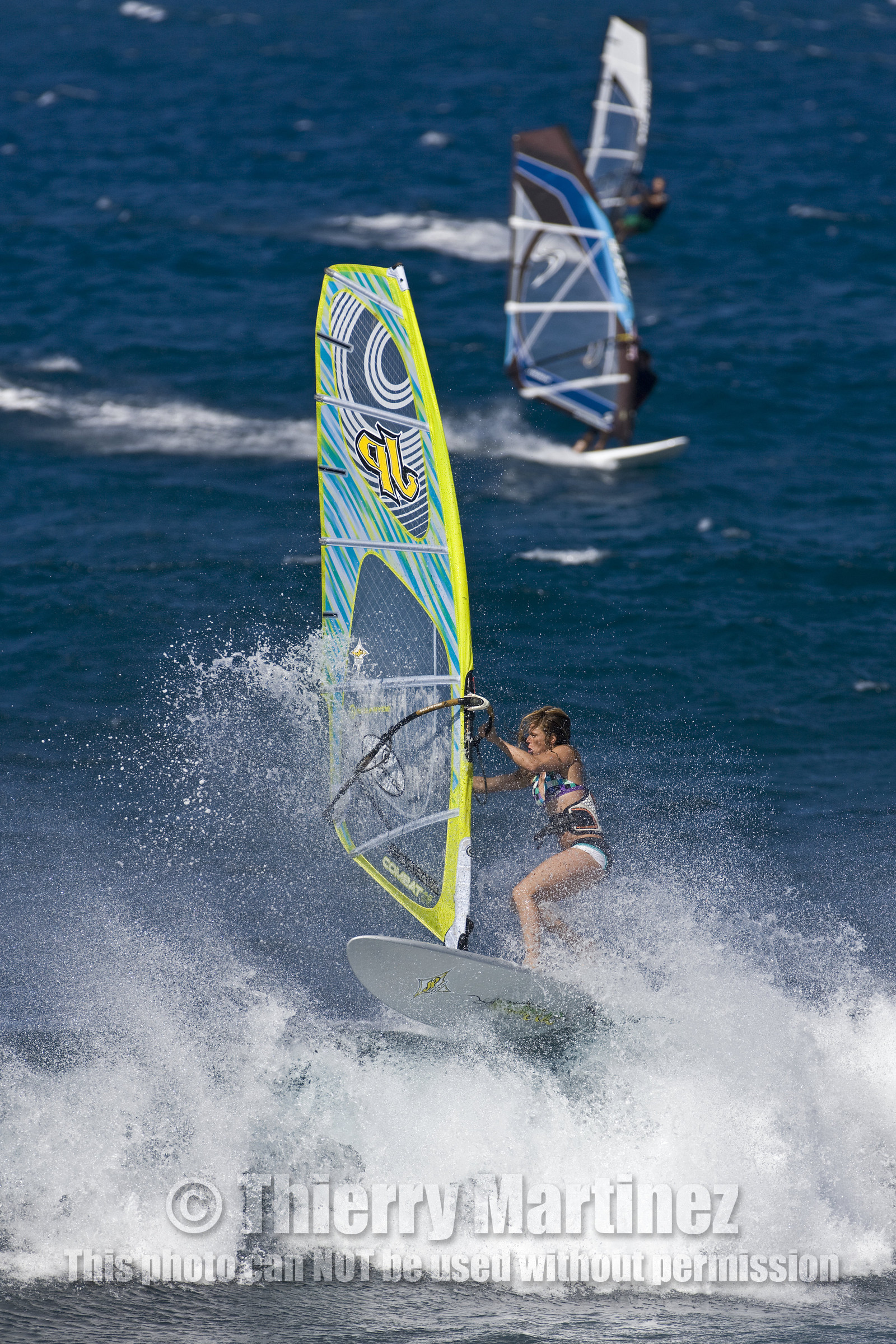 Windsurf in waves at Hookip'a Beach - North Shore Maui - Hawaii.